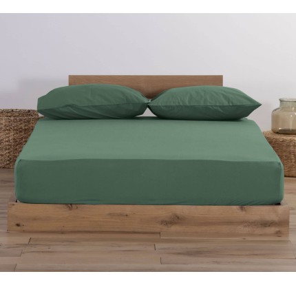 Σεντόνι Μακό Διπλό με Λάστιχο Jersey 1.40x 2.00 +30 Nef - Nef Green