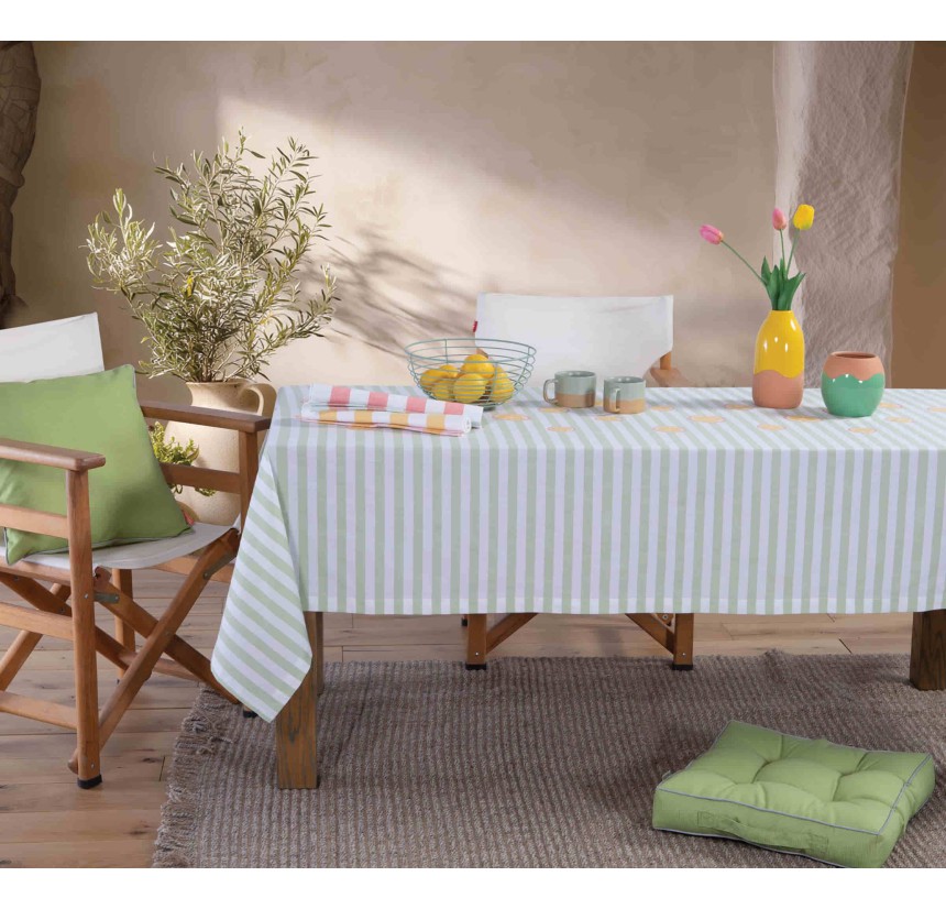 Αλέκιαστο Τραπεζομάντηλο (1.40x 1.80) Nef-Nef Lemonade Mint