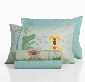 Παιδικά Σεντόνια Μονά (Σετ) Nef - Nef Jungle Music Green