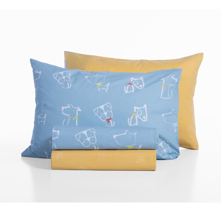 Παιδικά Σεντόνια Μονά (Σετ) Nef - Nef Dog Life Blue