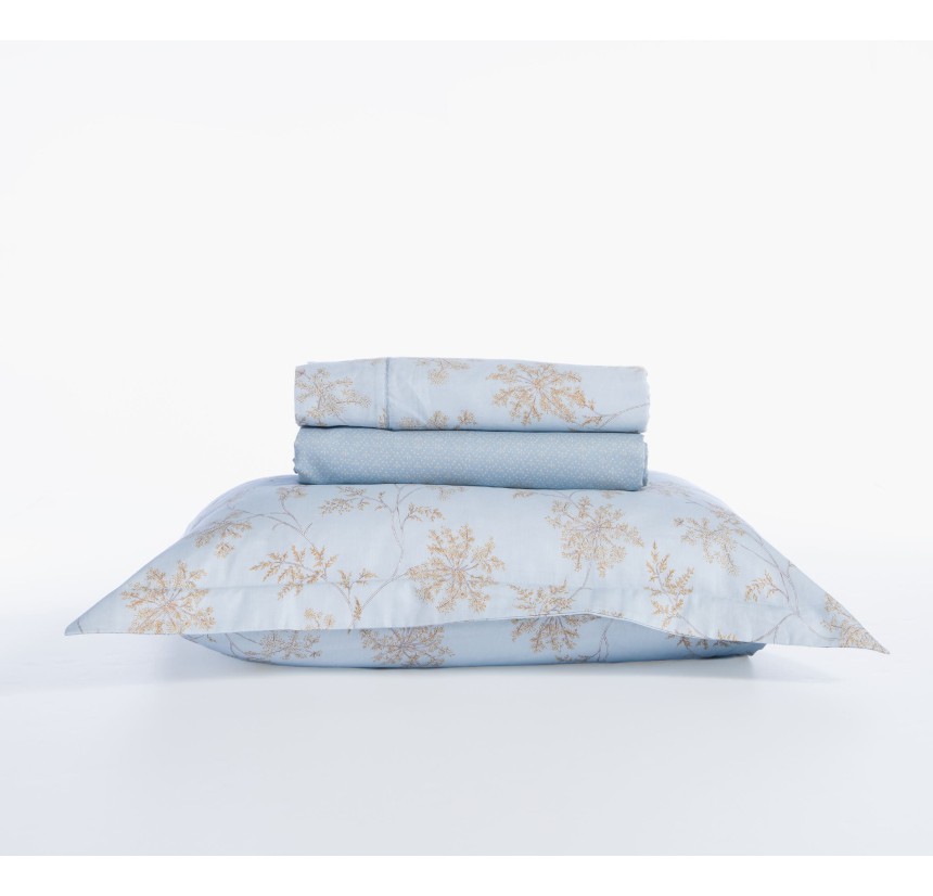 Σεντόνια Υπέρδιπλα (Σετ) Βαμβακοσατέν Nef - Nef Foxy Silver Blue