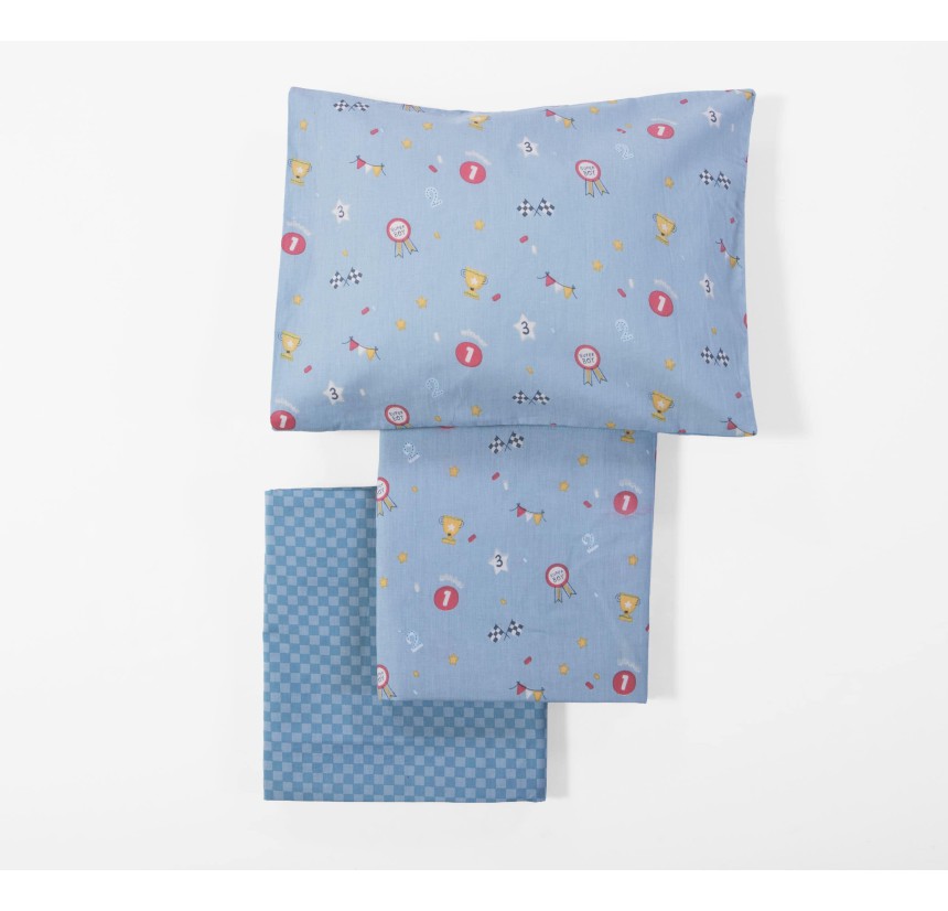 Σεντόνια Κούνιας (Σετ) Nef-Nef Super Boy Blue