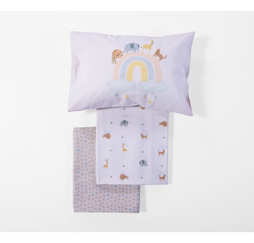 Σεντόνια Κούνιας (Σετ) Nef-Nef Jungle In Motion Ecru