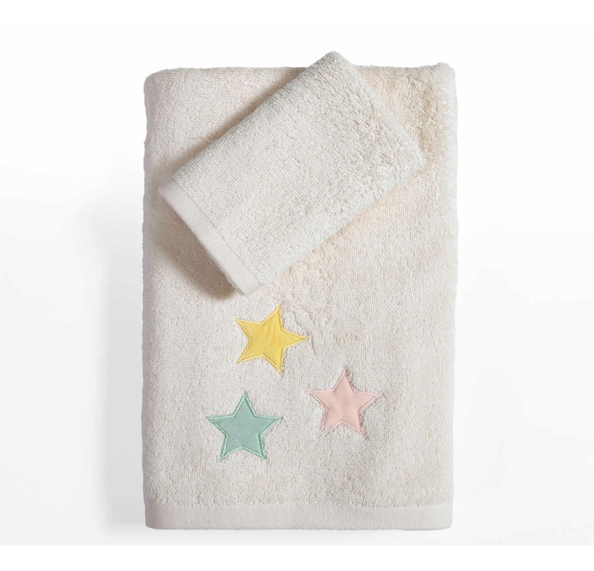 Παιδικές Πετσέτες Σετ (2τμχ) Nef- Nef Happy Ecru