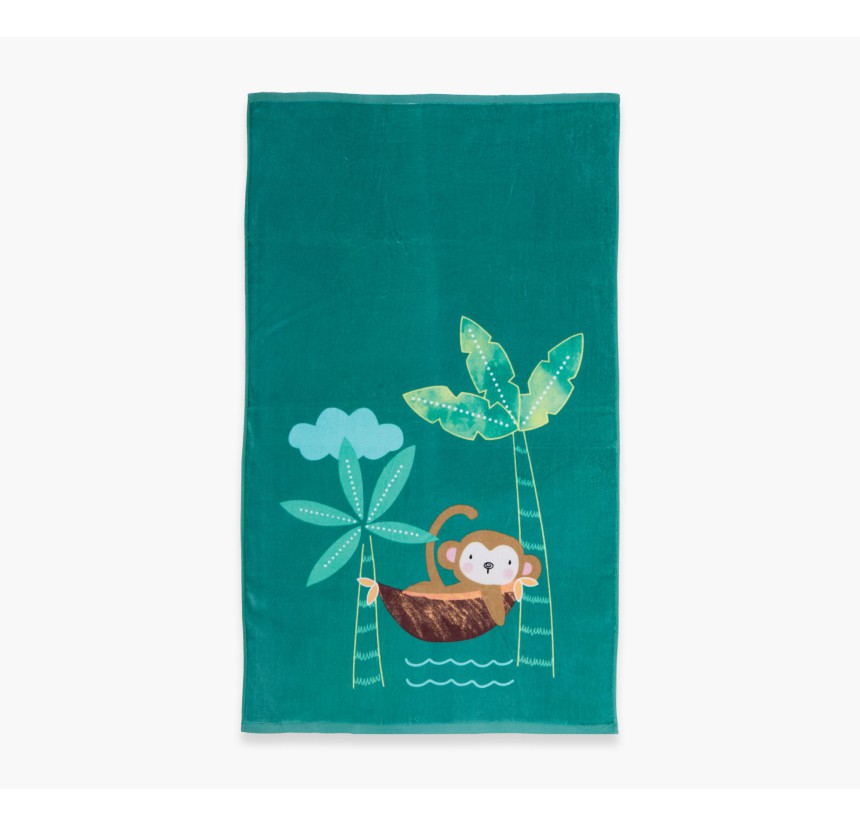 Παιδική Πετσέτα Θαλάσσης 70x 120 Nef-Nef Tropical Monkey Green