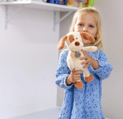 Λούτρινοs Σκύλος Custard 18cm Organic Cotton Cute 