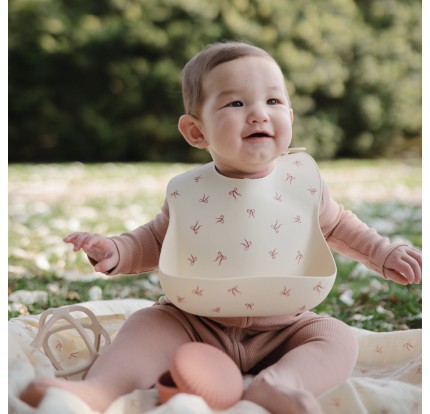 Σαλιάρα Σιλικόνης με Τσεπάκι Mushie Bows