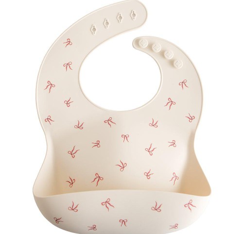 Σαλιάρα Σιλικόνης με Τσεπάκι Mushie Bows