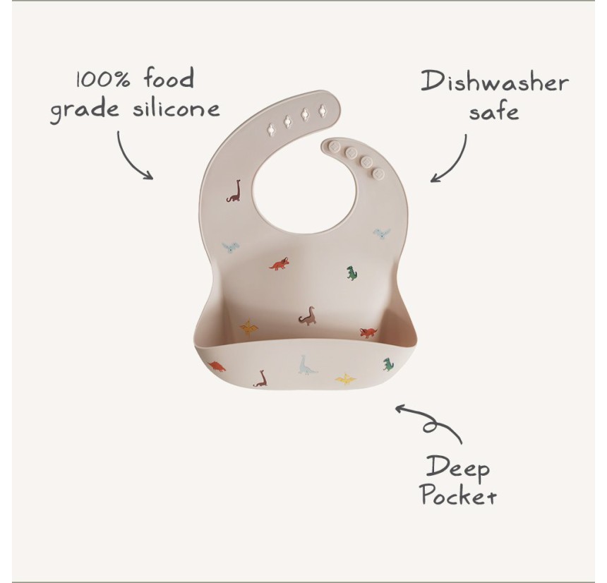 Σαλιάρα Σιλικόνης με Τσεπάκι Mushie Cherries