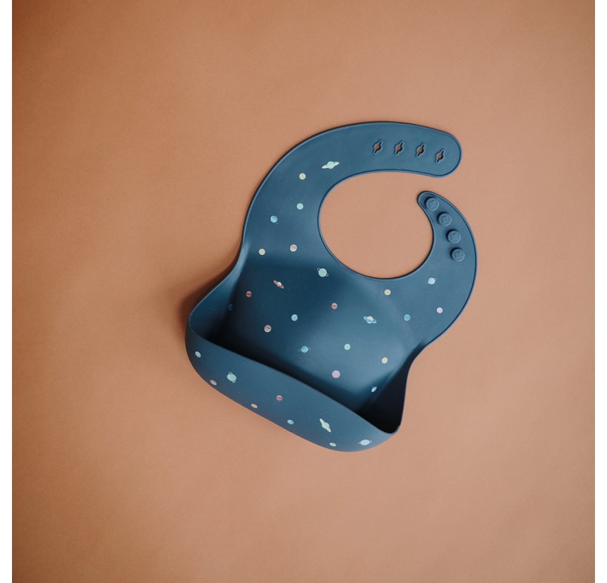 Σαλιάρα Σιλικόνης με Τσεπάκι Mushie Planets