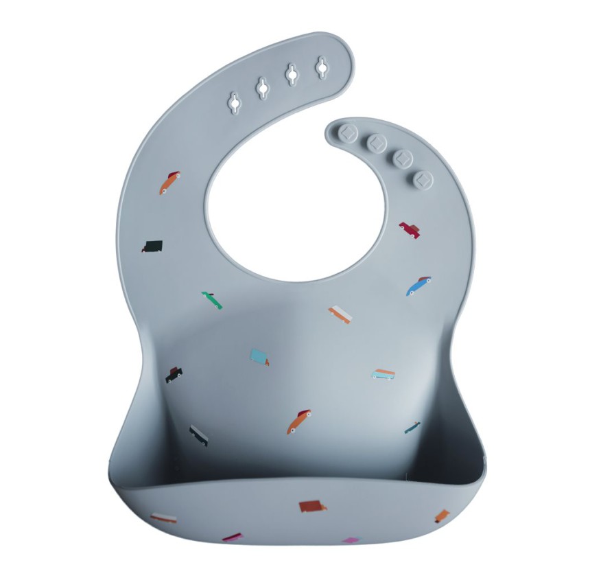 Σαλιάρα Σιλικόνης με Τσεπάκι Mushie Retro Cars