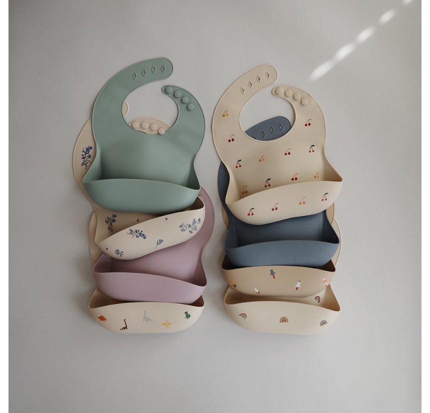 Σαλιάρα Σιλικόνης με Τσεπάκι Mushie Rainbow