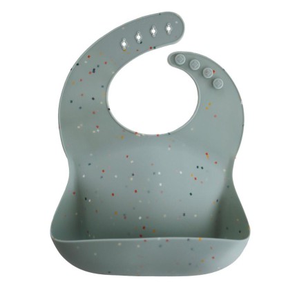 Σαλιάρα Σιλικόνης με Τσεπάκι Mushie Cambridge Blue Confetti