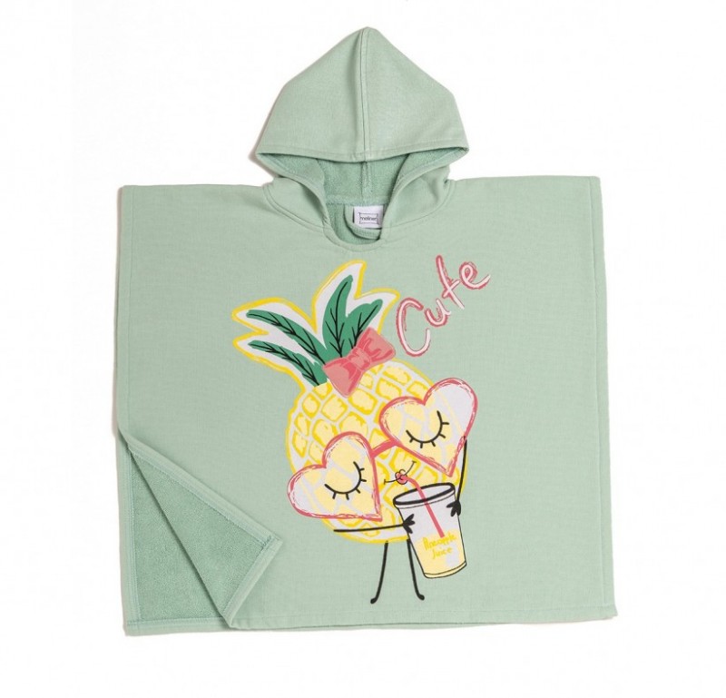 Πόντσο Παιδικό Βαμβακερό 60x60 Melinen Pineapple Mint