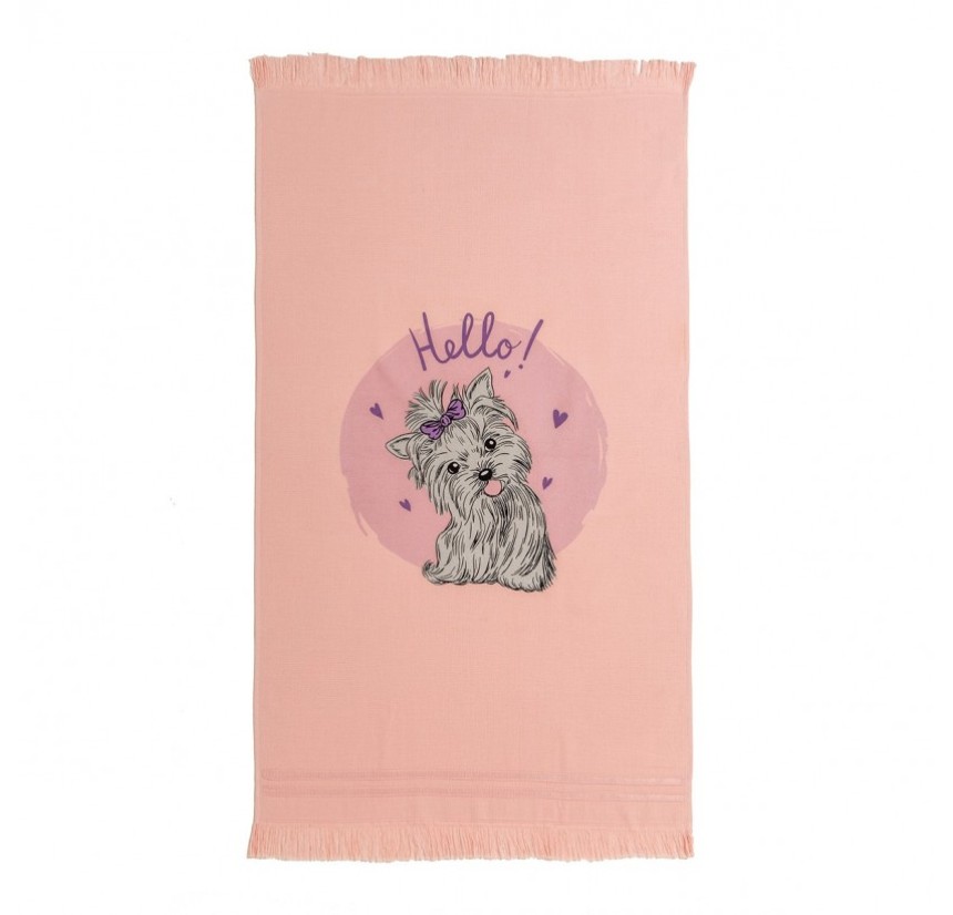 Παιδική Πετσέτα Θαλάσσης Melinen Puppy Pink 70x 120