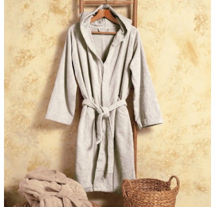 Μπουρνούζι με Κουκούλα Melinen Bloom Ecru XLarge Μπουρνούζι με Κουκούλα Melinen Bloom Ecru XLarge