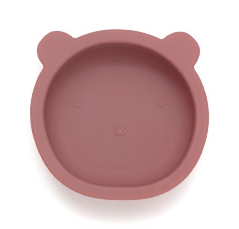 Παιδικό Πιάτο Σιλικόνης Petit Monkey Bear Rose