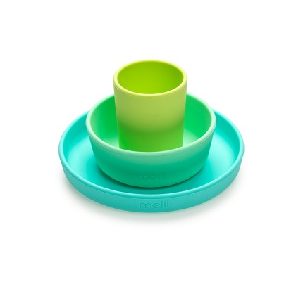 Σετ Φαγητού Σιλικόνης 3τμχ Melii Lime-Mint-Blue Σετ Φαγητού Σιλικόνης 3τμχ Melii Lime-Mint-Blue