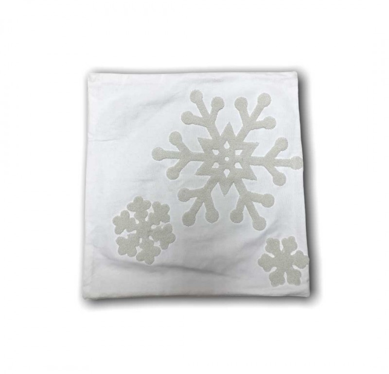 Διακοσμητική Θήκη Μαξιλαριού (45x 45) Snowflake White