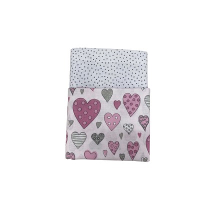 Σεντόνια Λίκνου (ΣΕΤ) Pink Hearts Σεντόνια Λίκνου (ΣΕΤ) Pink Hearts