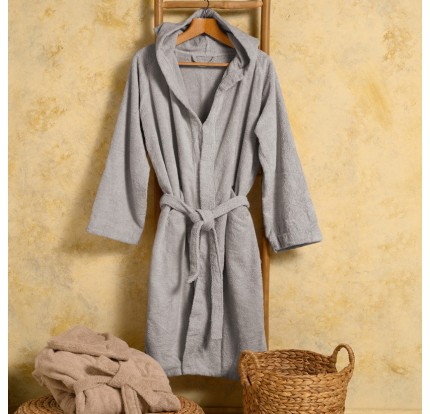 Μπουρνούζι με Κουκούλα Melinen Bloom Silver XLarge Μπουρνούζι με Κουκούλα Melinen Bloom Silver XLarge