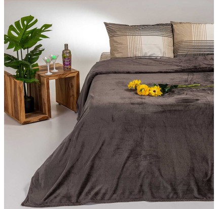 Κουβέρτα Flannel Υπέρδιπλη Melinen Tokyo Brown Grey Κουβέρτα Flannel Υπέρδιπλη Melinen Tokyo Brown Grey