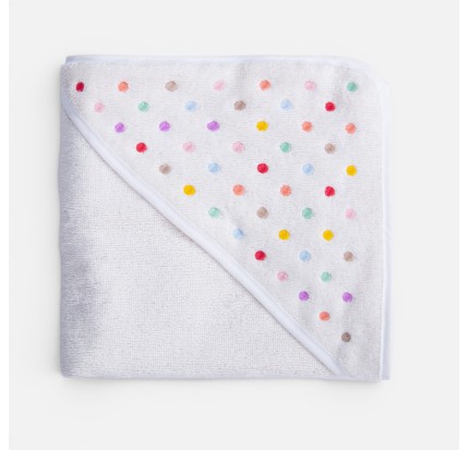 Βρεφική Κάπα 75x75 Nef-Nef Dots Ecru/Pink