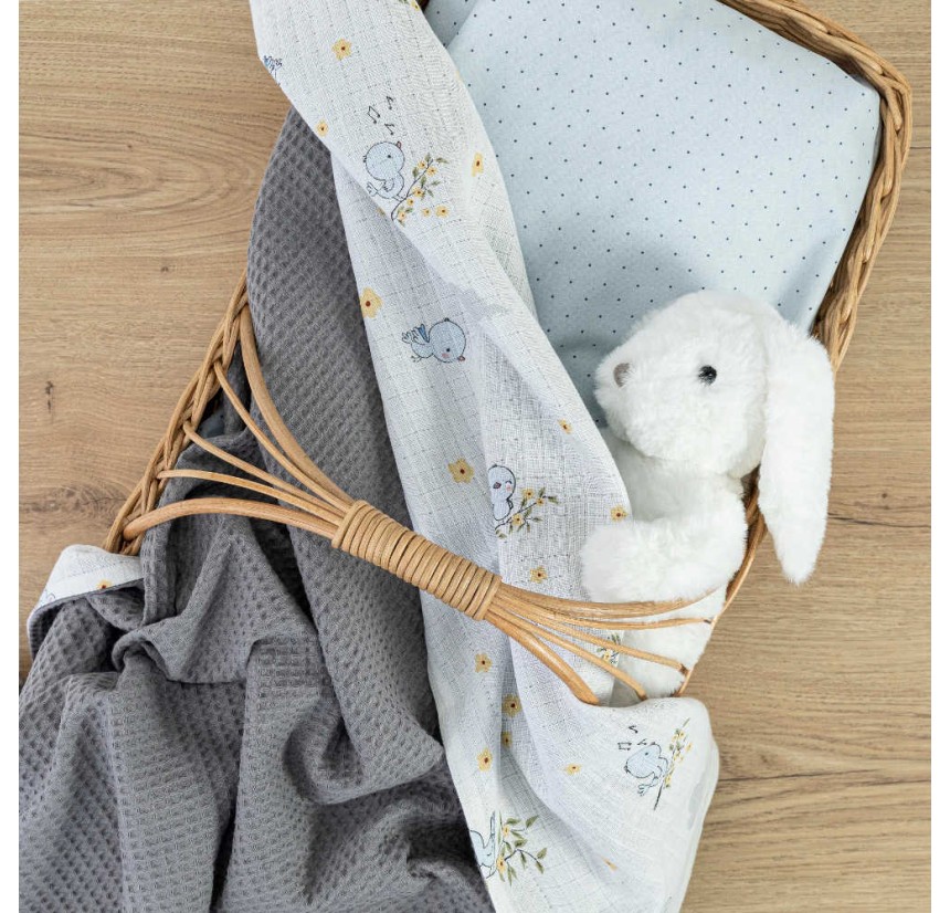 Πικέ Κουβέρτα Αγκαλιάς 80x110 Borea Birdie Σιέλ Πικέ Κουβέρτα Αγκαλιάς 80x110 Borea Birdie Σιέλ