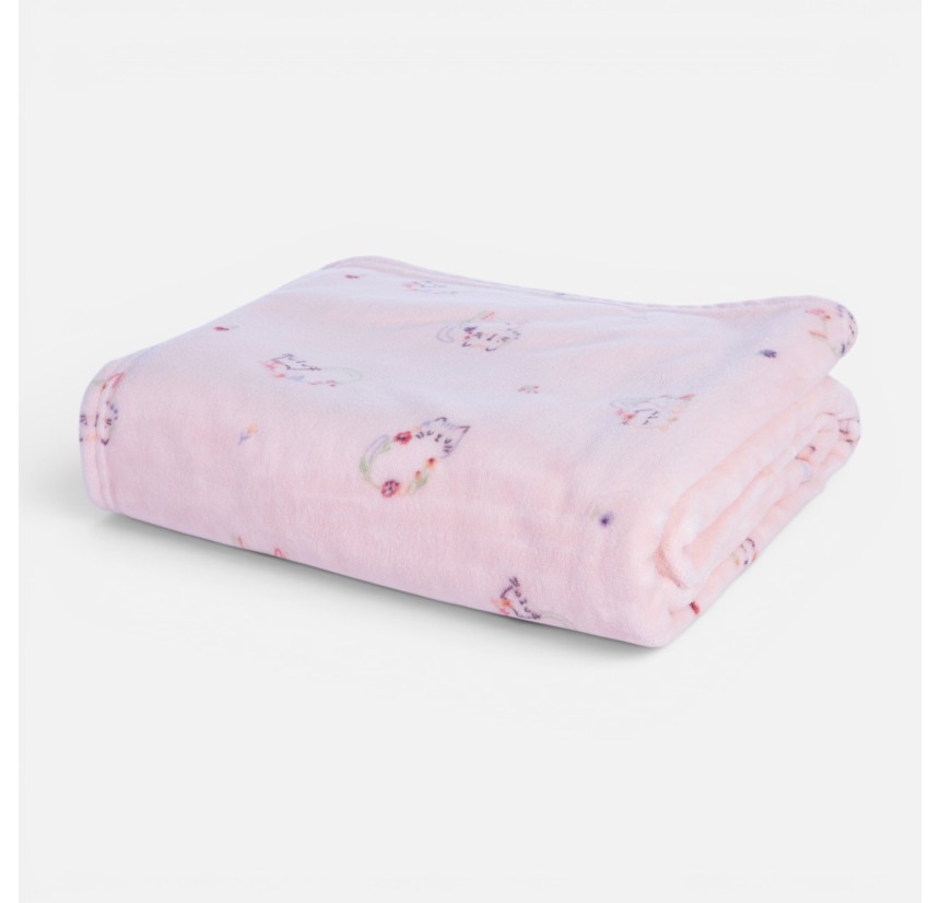 Βρεφική Κουβέρτα Fleece Αγκαλιάς 75x110 Nef-Nef Cats Are Perfect Pink