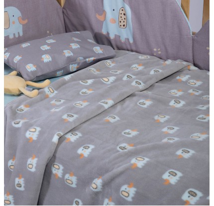 Βρεφική Κουβέρτα Fleece Αγκαλιάς 75x110 Nef-Nef Elephants Grey