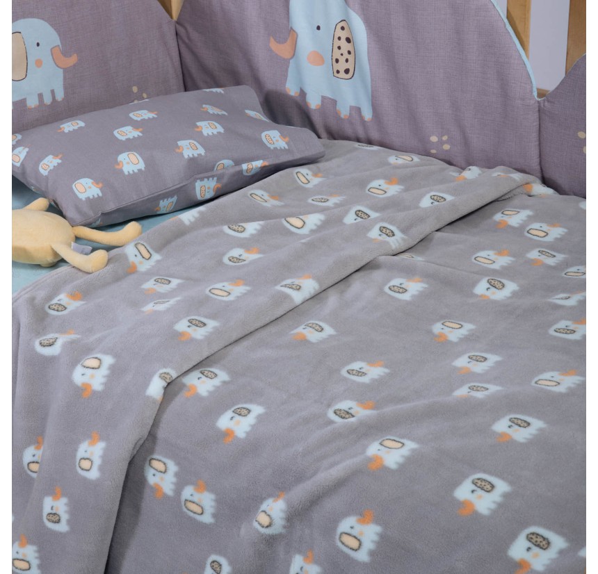 Βρεφική Κουβέρτα Fleece Αγκαλιάς 75x110 Nef-Nef Elephants Grey Βρεφική Κουβέρτα Fleece Αγκαλιάς 75x110 Nef-Nef Elephants Grey