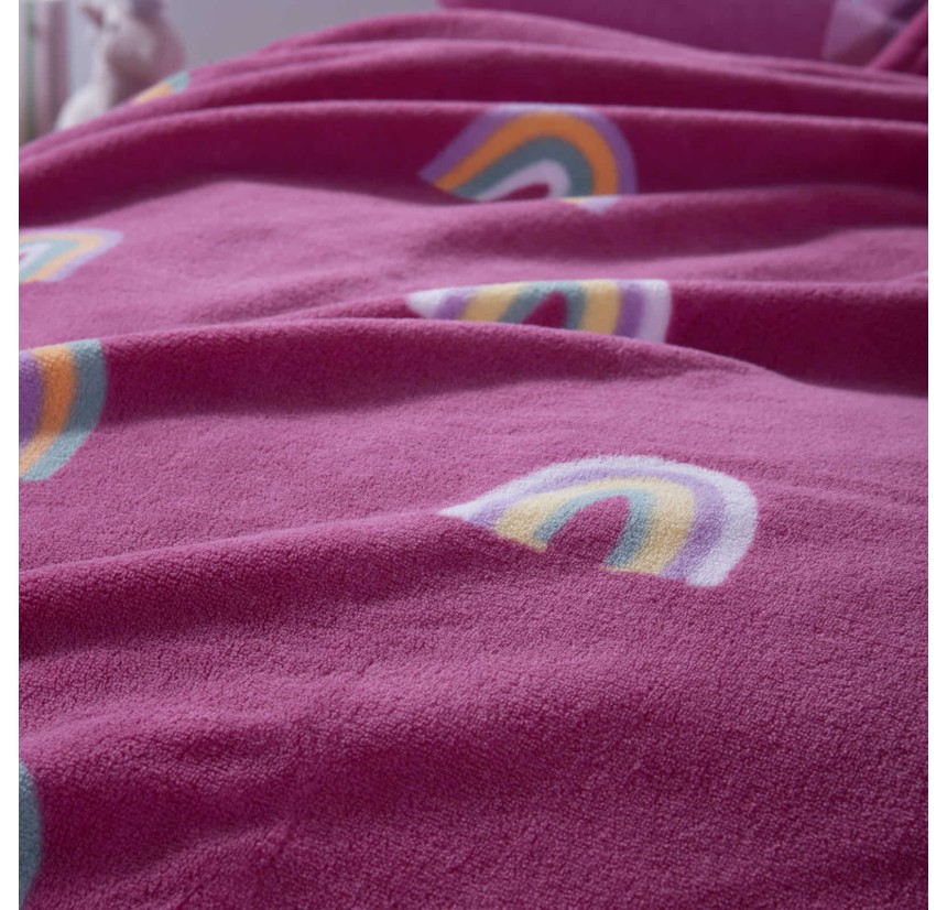 Παιδική Κουβέρτα Fleece Μονή Nef - Nef Rainbow Mood Fuchsia