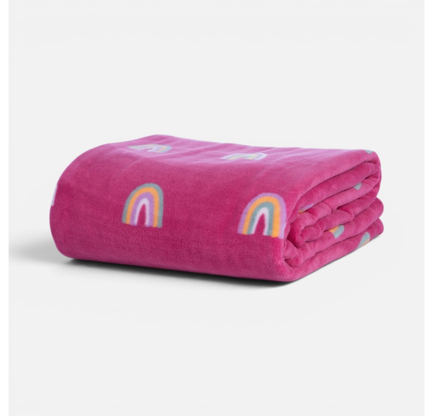 Παιδική Κουβέρτα Fleece Μονή Nef - Nef Rainbow Mood Fuchsia