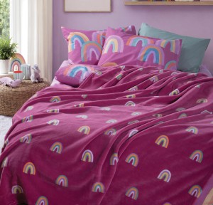 Παιδική Κουβέρτα Fleece Μονή Nef - Nef Rainbow Mood Fuchsia