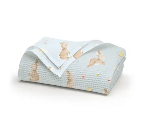 Πικέ Κουβέρτα Κούνιας 110x140 Borea Blush Σιέλ