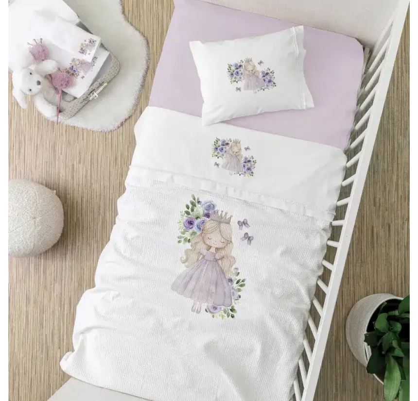 Πικέ Κουβέρτα Κούνιας 110x140 Borea Lily