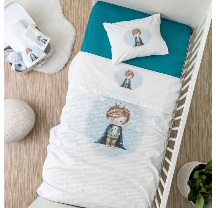 Πικέ Κουβέρτα Κούνιας 110x140 Borea Little King Πικέ Κουβέρτα Κούνιας 110x140 Borea Little King