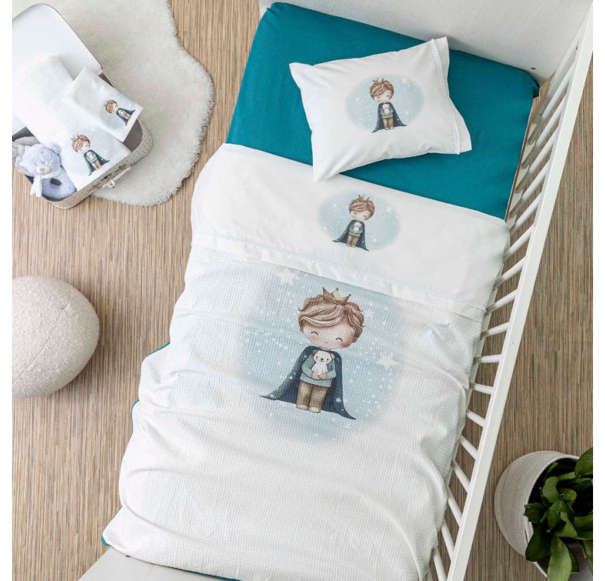 Πικέ Κουβέρτα Κούνιας 110x140 Borea Little King Πικέ Κουβέρτα Κούνιας 110x140 Borea Little King