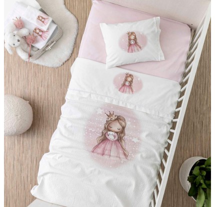 Πικέ Κουβέρτα Κούνιας 110x140 Borea Little Queen Πικέ Κουβέρτα Κούνιας 110x140 Borea Little Queen