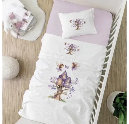 Πικέ Κουβέρτα Κούνιας 110x140 Borea Magic Garden 