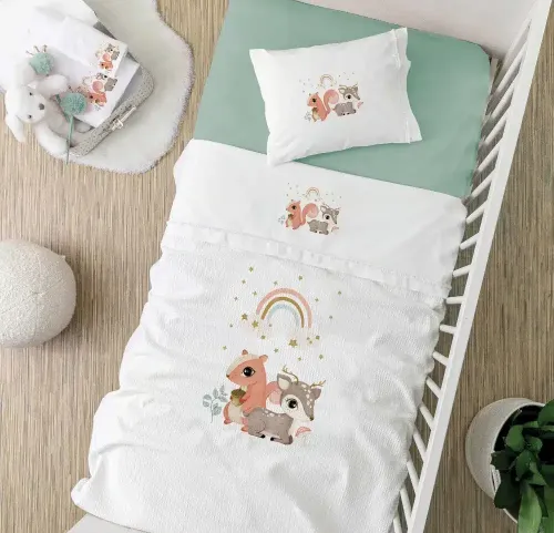 Πικέ Κουβέρτα Κούνιας 110x140 Borea Woodland