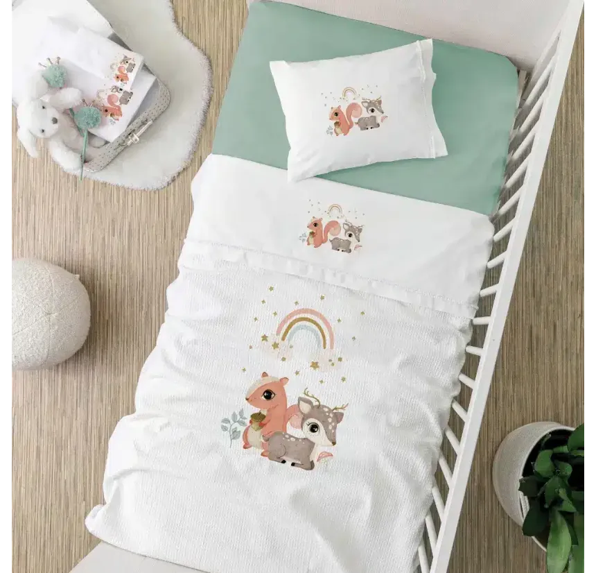 Πικέ Κουβέρτα Κούνιας 110x140 Borea Woodland