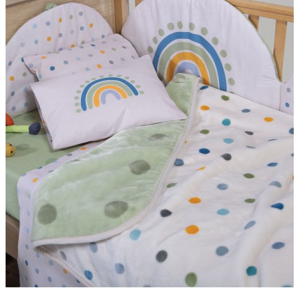Βρεφική Κουβέρτα Κούνιας 100x140 Nef-Nef Baby Dots Green