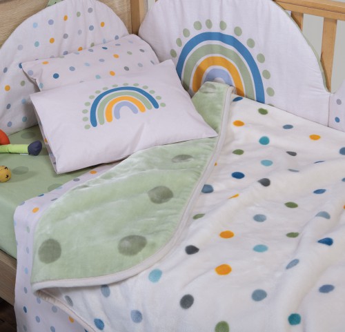 Βρεφική Κουβέρτα Αγκαλιάς 75x100 Nef-Nef Baby Dots Green