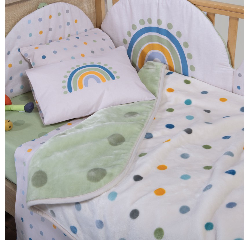 Βρεφική Κουβέρτα Κούνιας 100x140 Nef-Nef Baby Dots Green