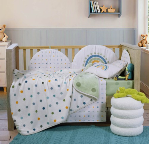 Βρεφική Κουβέρτα Αγκαλιάς 75x100 Nef-Nef Baby Dots Green