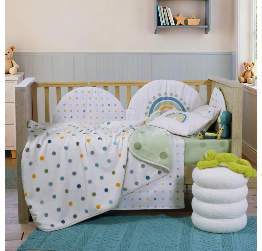 Βρεφική Κουβέρτα Κούνιας 100x140 Nef-Nef Baby Dots Green Βρεφική Κουβέρτα Κούνιας 100x140 Nef-Nef Baby Dots Green