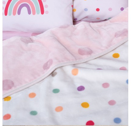 Βρεφική Κουβέρτα Κούνιας 100x140 Nef-Nef Baby Dots Pink