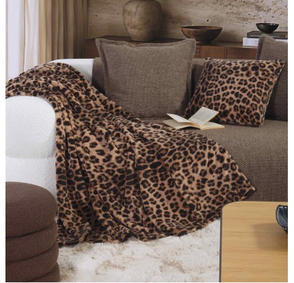 Κουβερτάκι Καναπέ 130x180 Nef-Nef Cheetar Brown