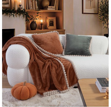 Κουβερτάκι Καναπέ 130x180 Nef-Nef Pompozia Camel